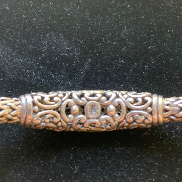 Rare John Hardy Lava Blue Elliptical Station Bracelet Sterling Silver 18K Gold - Picture 6 of 12